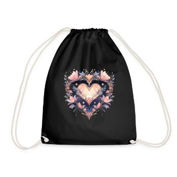 Lotus Blossom - Drawstring Bag - black - Front