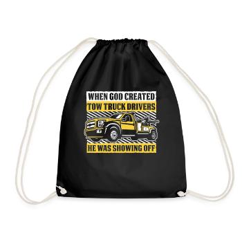When God Created Tow Truck Drivers Driver - Drawstring Bag - black - Front