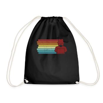 Rétro Social Engineering Phishing Sniffer Grey - Sac de sport léger - noir - Devant
