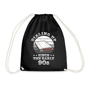 90er Nostalgie Retro 90er Einwahl Internet Vintage - Turnbeutel - Schwarz - Vorne