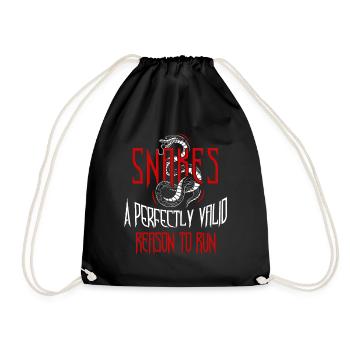 Ophidiophobia Fear of snakes Snake Boa - Drawstring Bag - black - Front