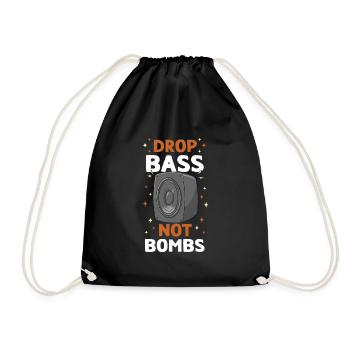 DJ Techno Music Disc Jockey House Party EDM Trance - Drawstring Bag - black - Front