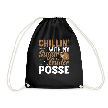 Chilling with Sugar Glider-owner Sugar Gliders - Drawstring Bag - black - Front