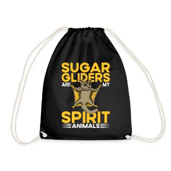 Sugar Gliders Spirit Animals Sugar Glider Owners - Drawstring Bag - black - Front