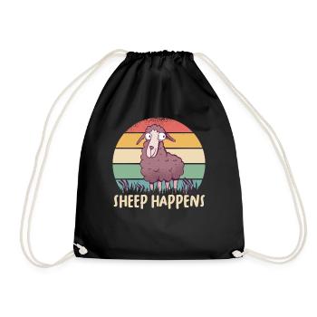 Farmer Farmer Lamb Farmer Farm Country Egg Sheep - Drawstring Bag - black - Front