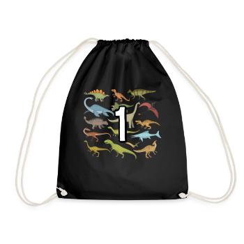 Enfant Dinosaure Cadeau Cadeau T-shirt pour 1 an - Sac de sport léger - noir - Devant