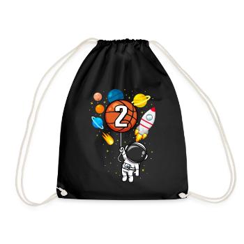 JHON Kids Birthday Astronaut 2 Years Old Birthday - Drawstring Bag - black - Front