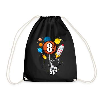 JHON Kids Birthday Astronaut 8 Years Old Birthday - Drawstring Bag - black - Front