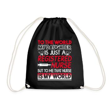 Registered Nurse Registered Nurse Is My World - Drawstring Bag - black - Front