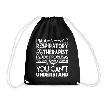 Respiratory Therapist I Solve Problems - Drawstring Bag - black - Front