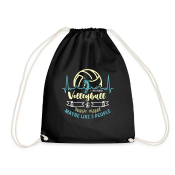 I Like Beach Volleyball & Beachball Volleyballer - Drawstring Bag - black - Front