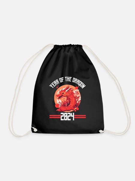 Year Of The Dragon 2024 chinesisches Neujahr - Turnbeutel - Schwarz