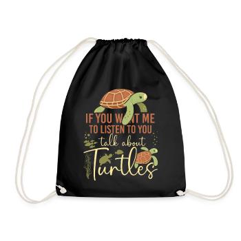 Tortue de mer si tu me veux - Sac de sport léger - noir - Devant