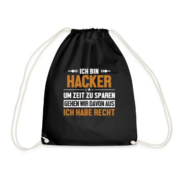Hacker hat immer Recht Sniffer Social Engineering - Turnbeutel - Schwarz - Vorne
