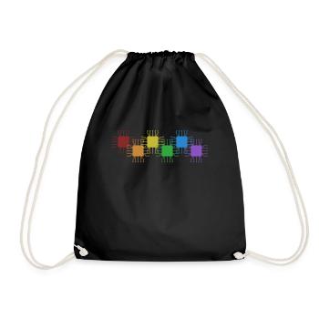 Hacker LGBT Rainbow Phishing Sniffer Grey Hat - Sac de sport léger - noir - Devant