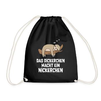 Das Dickerchen macht Nickerchen Faultier - Turnbeutel - Schwarz - Vorne