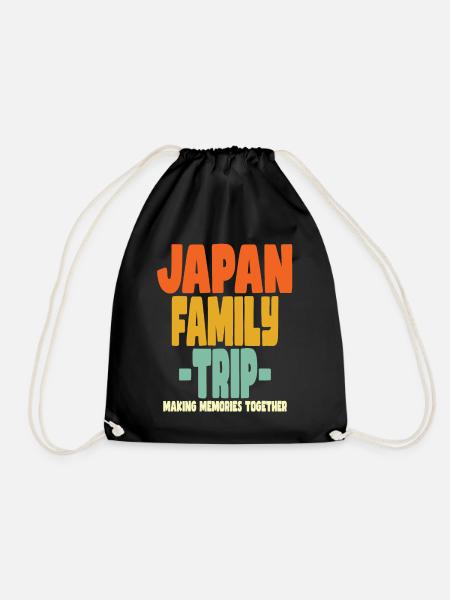 Japan Family Trip Holidays - Drawstring Bag - black