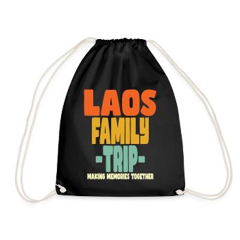 Laos Family Trip Holidays - Drawstring Bag - black - Front