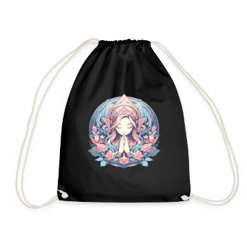 Meditation, mindfulness, relaxation, tranquility - Drawstring Bag - black - Front