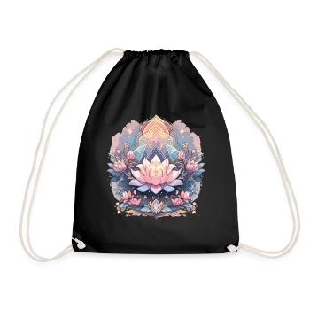 Lotus Blossom - Drawstring Bag - black - Front
