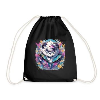 Panda Panda Bear Pandbaby Pandas - Drawstring Bag - black - Front