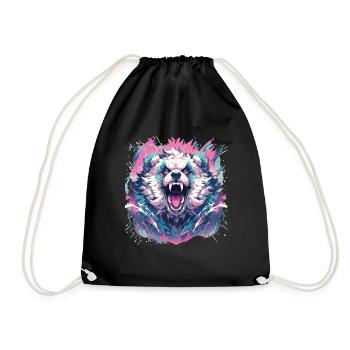 Panda Panda Head Panda Bear Panda Panda Baby - Drawstring Bag - black - Front