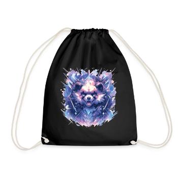 Panda Panda Head Panda Bear Panda Panda Baby - Drawstring Bag - black - Front