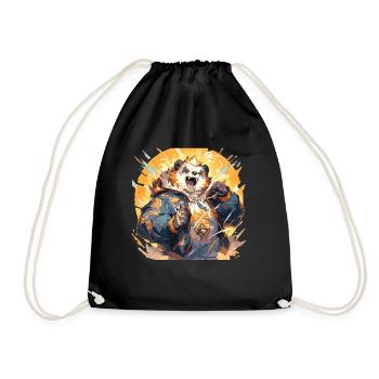 Panda Cool Panda Bear Pandas - Drawstring Bag - black - Front