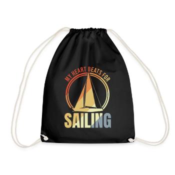 Mon cœur bat pour la voile - Sac de sport léger - noir - Devant