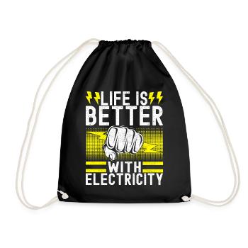 Electrician Electronics Technician - Drawstring Bag - black - Front