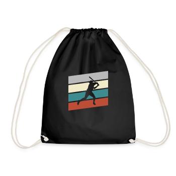 Baseball Retro - Turnbeutel - Schwarz - Vorne