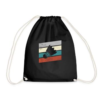 Federball Retro - Turnbeutel - Schwarz - Vorne