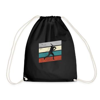 Baseball Retro - Turnbeutel - Schwarz - Vorne