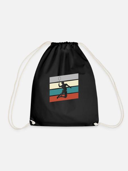 Badminton Retro - Turnbeutel - Schwarz