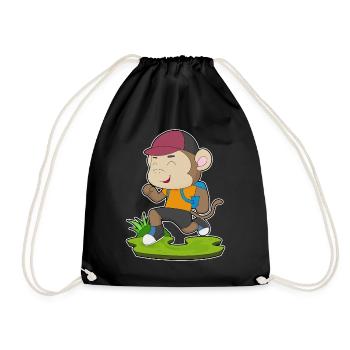 Affe Wanderer Rucksack Wandern - Turnbeutel - Schwarz - Vorne