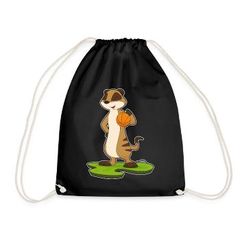 Erdmännchen Basketballspieler Basketball - Turnbeutel - Schwarz - Vorne