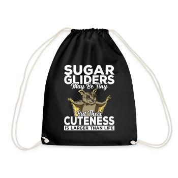 Sugar Gliders Cute Sugar Glider Owner - Drawstring Bag - black - Front