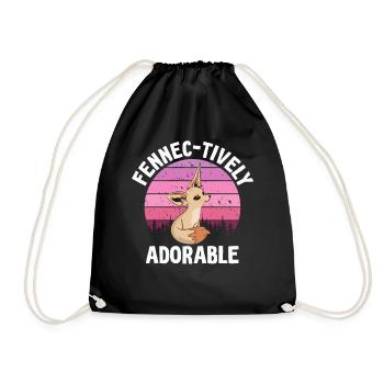 Fennec-tiv Adorable Fennec Fox Owner Fennec - Drawstring Bag - black - Front