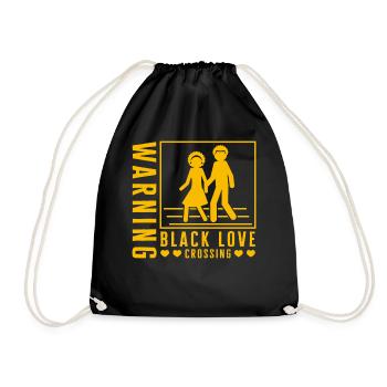 Chemise Black Lives Matter, avertissement Black Love - Sac de sport léger - noir - Devant