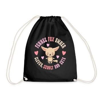 Fennec Fox Propriétaire Clever Cuddly mignon - Sac de sport léger - noir - Devant