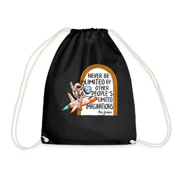 Black Lives Matter Shirt, Never Be Limited By - Drawstring Bag - black - Front