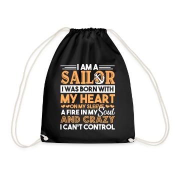 I'm A Sailor With My Heart - Drawstring Bag - black - Front