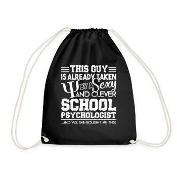 School Psychologist Taken By School Psychologist - Drawstring Bag - black - Front