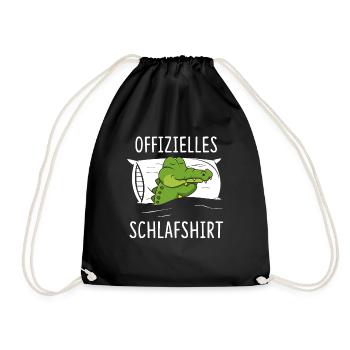 Offizielles Schlafshirt Krokodil Aligator - Turnbeutel - Schwarz - Vorne