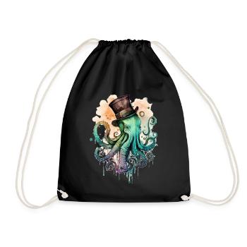 Octophus avec cylindre - Sac de sport léger - noir - Devant