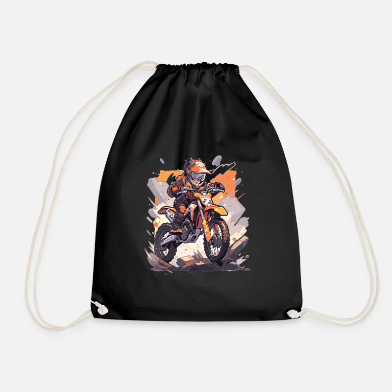 Motocross Kids - Drawstring Bag - black