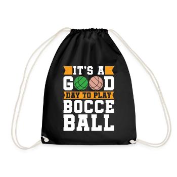 Bocce Ball It's A Good Day To Play Petanque Boules - Turnbeutel - Schwarz - Vorne