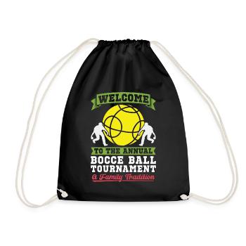 Bocce Ball Welcome To Annual Bocce Ball Sport - Drawstring Bag - black - Front
