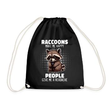 Raton laveur - Sac de sport léger - noir - Devant