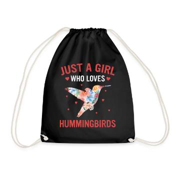 Hummingbird Hummingbird Bird Hummingbird Animal - Drawstring Bag - black - Front
